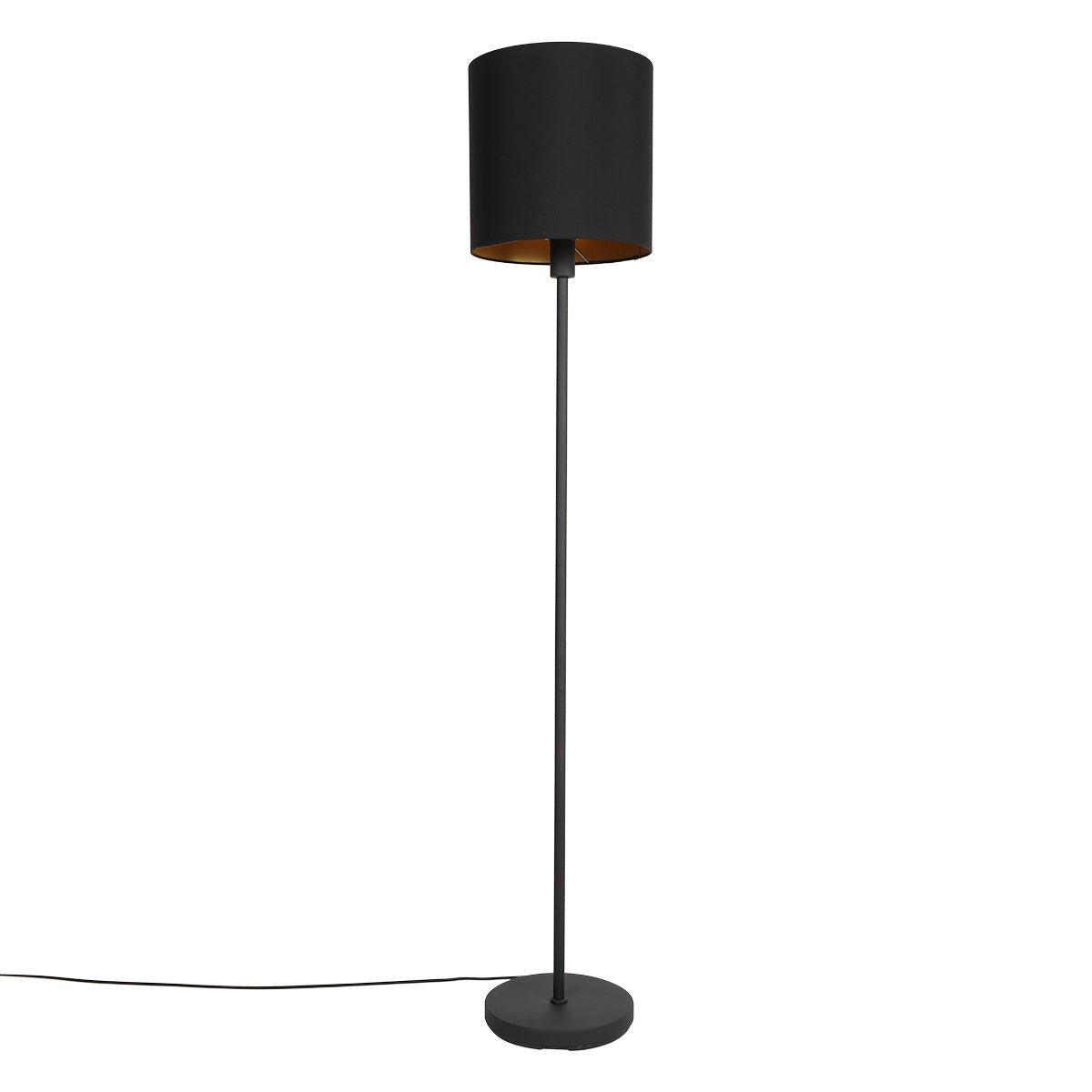 Černá stojací lampa Noor s textilním stínidlem Mexlite – obrázek 1