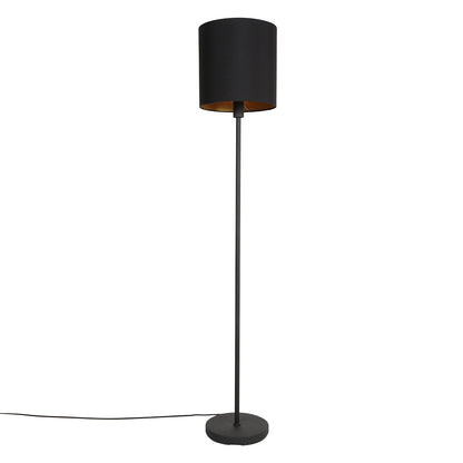 Černá stojací lampa Noor s textilním stínidlem Mexlite – obrázek 1
