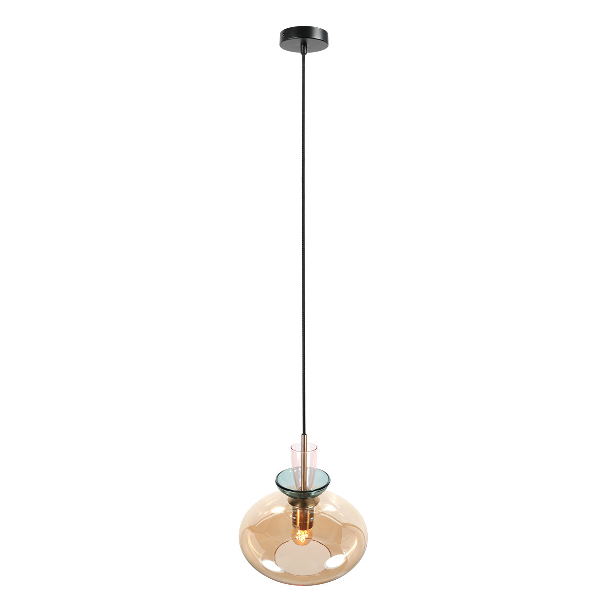Luminária de pendente em vidro marrom com detalhes coloridos Anne Light Malboo – imagem 10