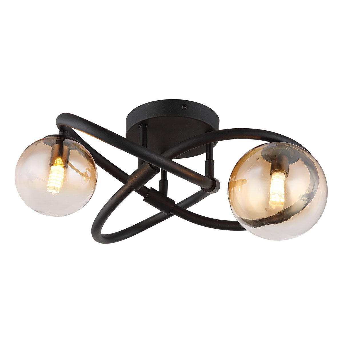 ronde-plafondlamp-zwart-2-amberglasbol-globo-tuberius-main-image