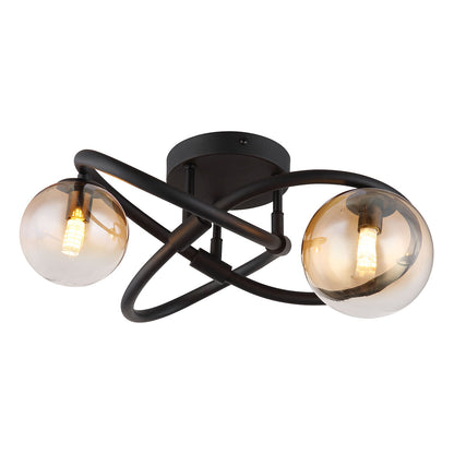 ronde-plafondlamp-zwart-2-amberglasbol-globo-tuberius-main-image
