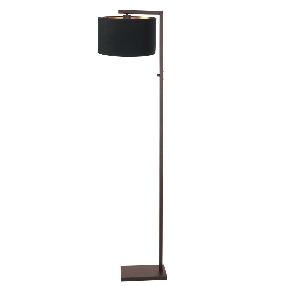 cacao-vloerlamp-met-zwart-linnen-en-gouden-binnenkant-steinhauer-stang-main-image
