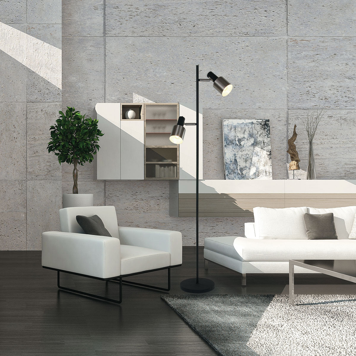 Двусветлинна подова лампа Anne Light & Home Fjorgard – изображение 2