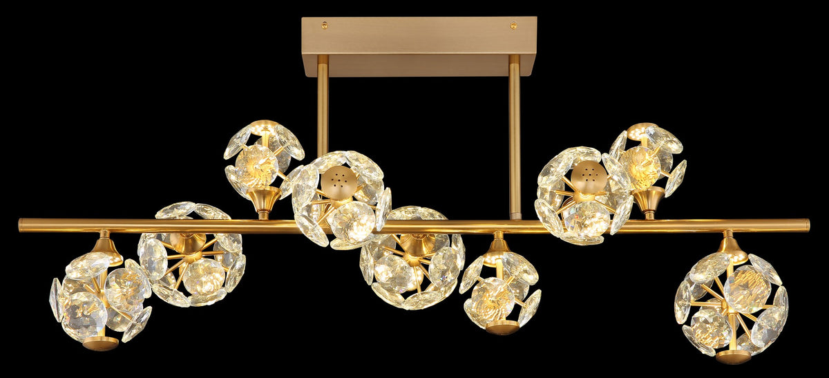 Luminária de teto LED em cristal dourado atmosférico – imagem 4