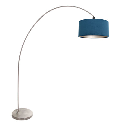 stalen-klassieke-booglamp-met-blauwe-lampenkap-mexlite-solva-main-image
