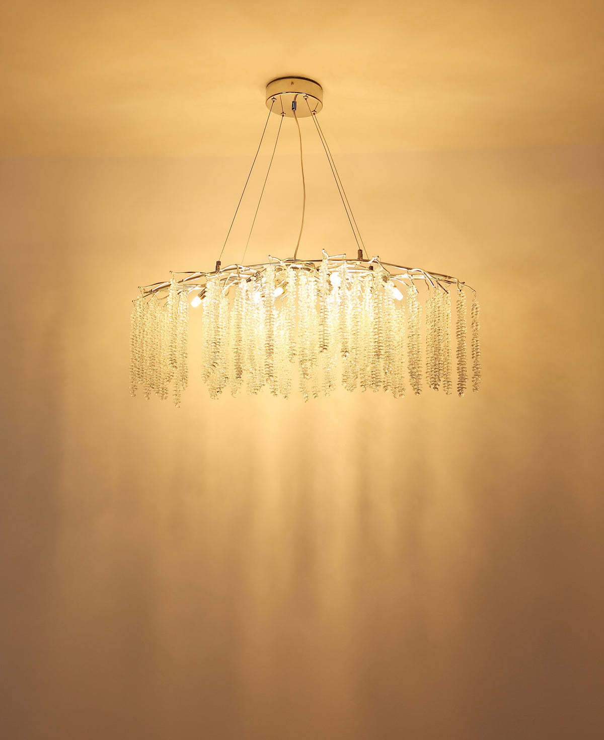 Grando lampadario di cristallo cromato – immagine 5