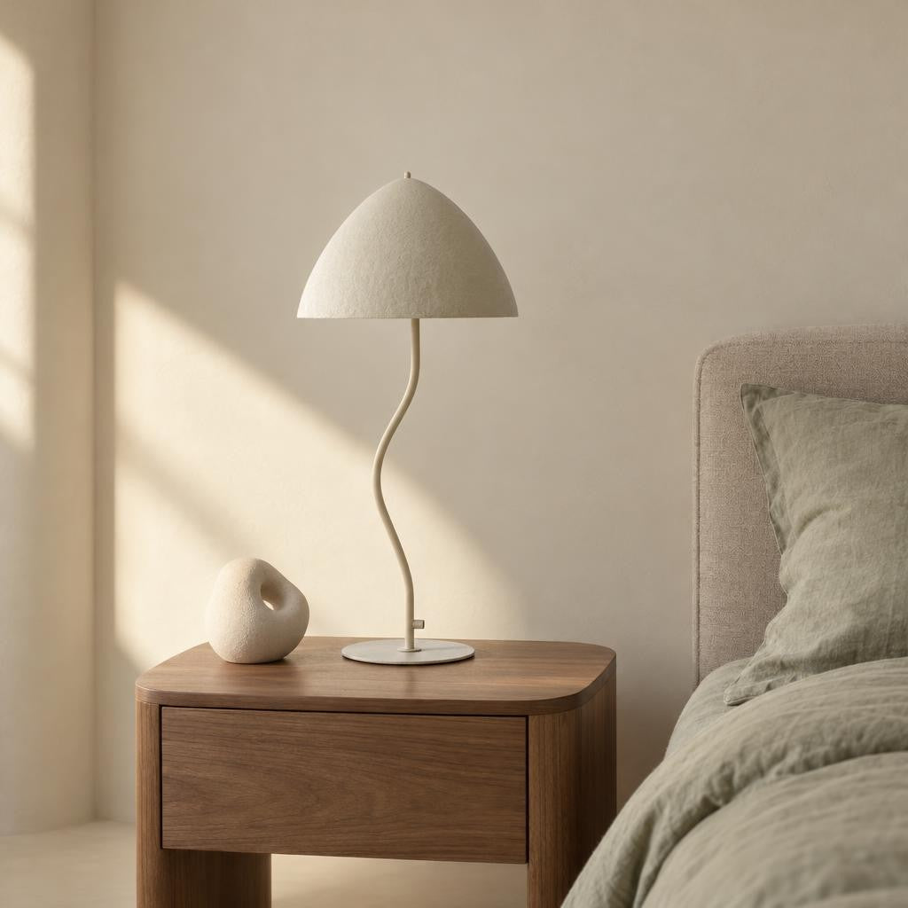 Moderne beige metalen tafellamp Light & Living Elimo – sfeerbeeld