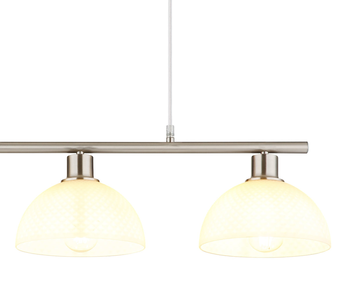Lampadario a tre luci in vetro color nichel charmante – immagine 3