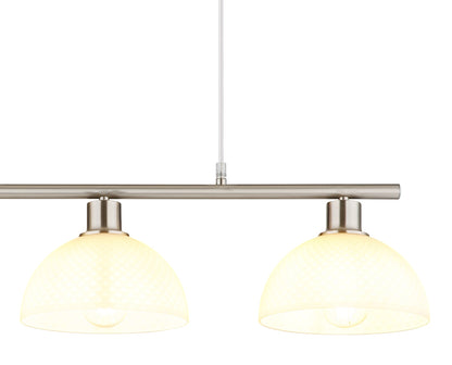 Lampadario a tre luci in vetro color nichel charmante – immagine 3