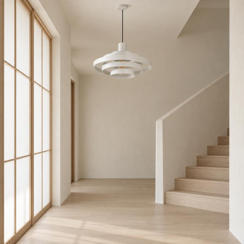 Candeeiro Suspenso Branco Steinhauer Halo Cirque – fotografia de ambiente