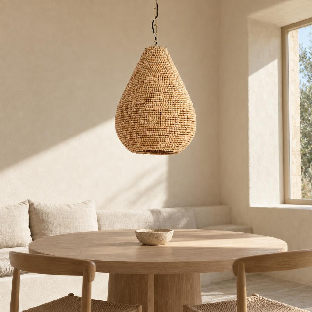Hänglampa Kabinda i naturfärg – Light & Living – miljöbild