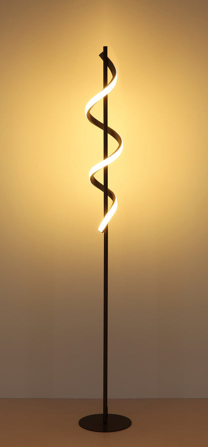 Lampada da terra in metallo color caffè con LED caratteristica – immagine 4