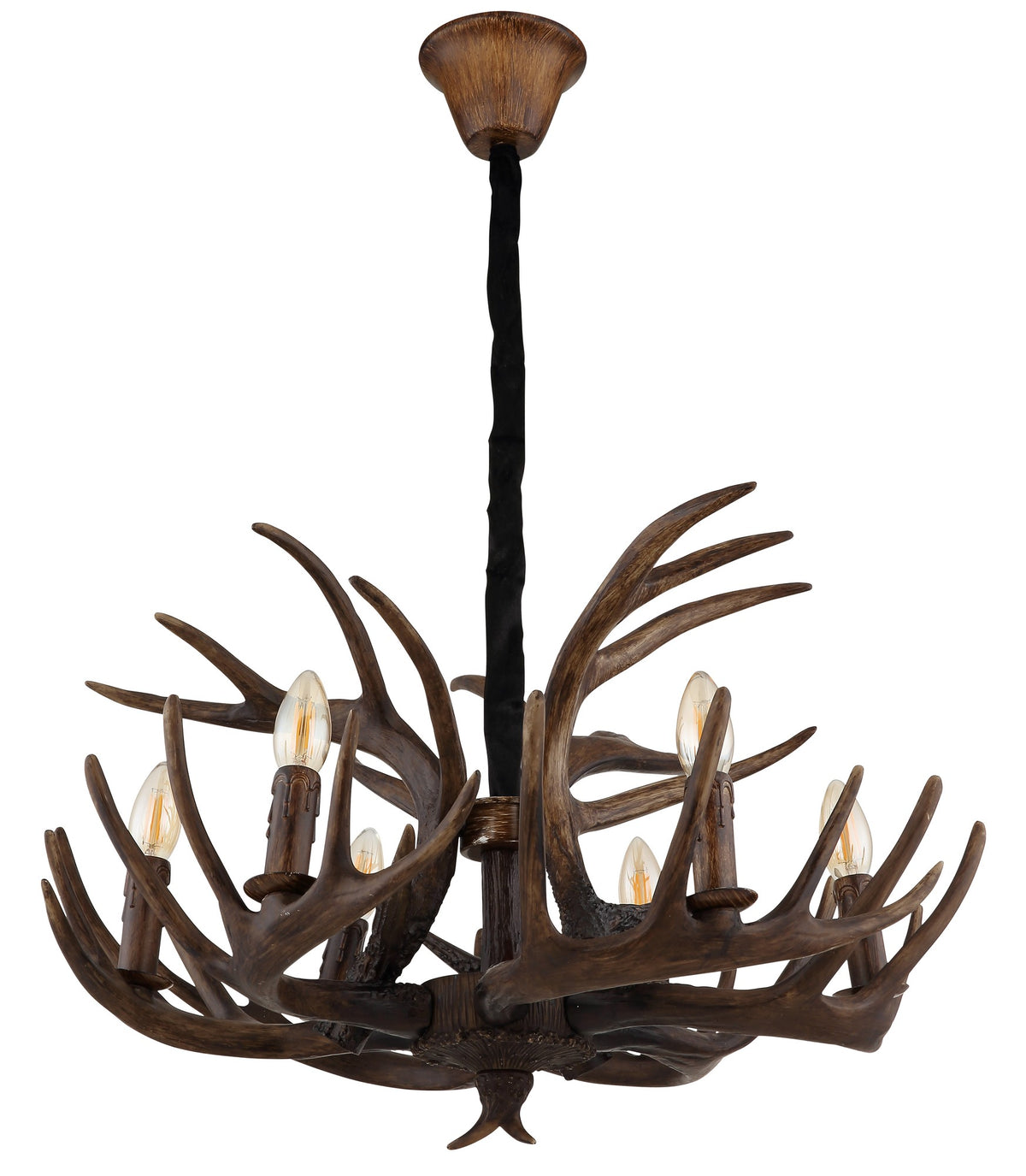 Luminária pendente metálica de 6 luzes na cor natural luxuosa – imagem 1