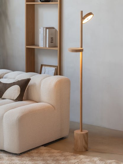 Lampă de podea cu 2 lumini, din lemn de frasin, de culoare naturală și fermecătoare GOOD&MOJO Okinawa – imaginea 5