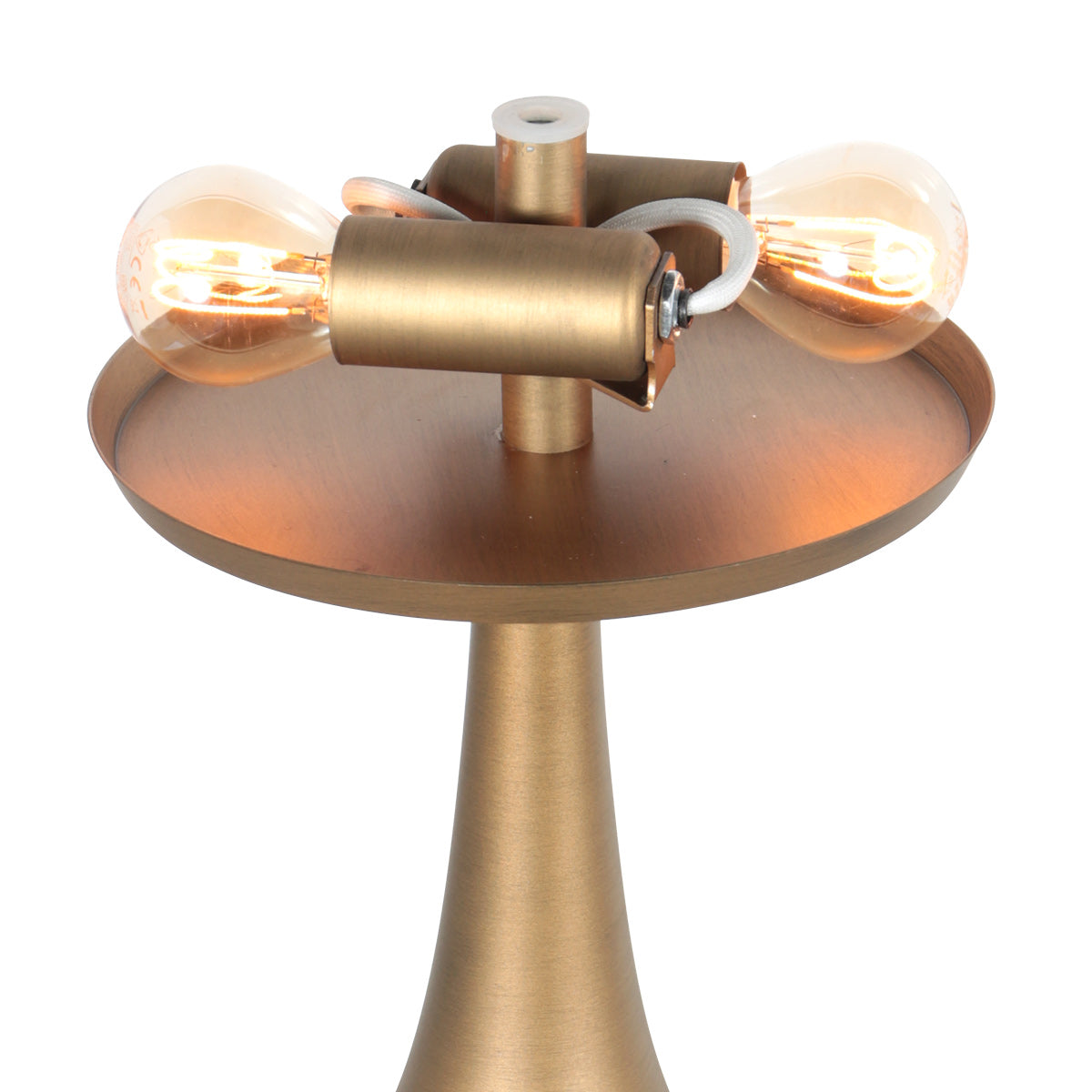 Bronzová stolná lampa s jantárovým sklom a dvomi svetelnými bodmi Steinhauer Ancilla – obrázok 5