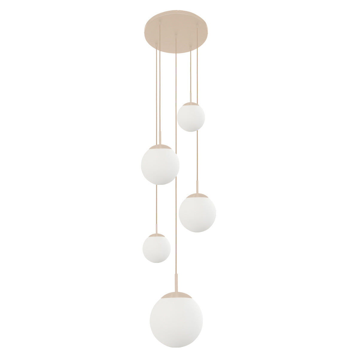Lampadario Bollique Steinhauer a 5 luci color crema – immagine 10