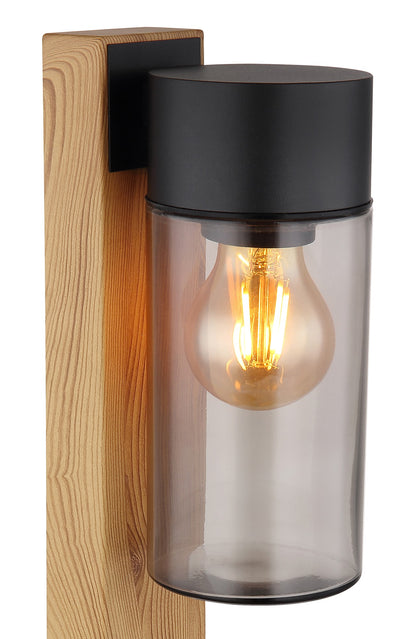 Piccola lampada da esterno in vetro color legno – immagine 3