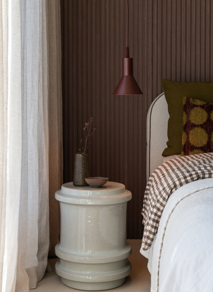 Bordeauxrode metalen hanglamp met kegelkap It's About RoMi Stavanger – maattekening