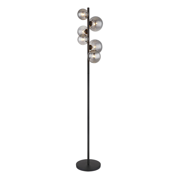 verticale-6-rookglasbol-vloerlamp-zwart-globo-riha-main-image