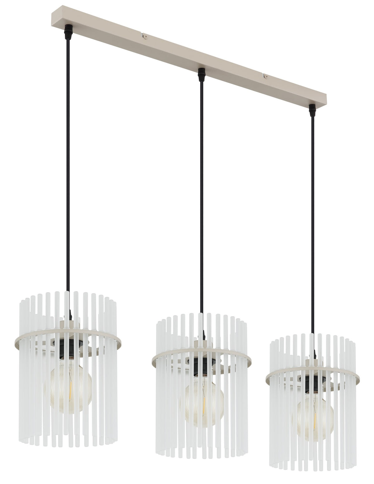 Candelabru mare de sticlă de culoare nisipoasă cu 3 lumini – imaginea 1