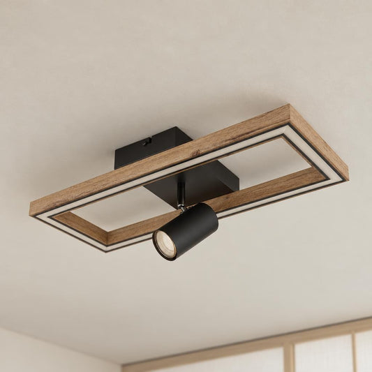 Modern svart taklampa Obolg Mandera med LED – miljöbild