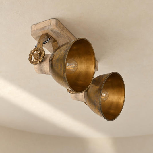 Mexlite Gearwood bronze two-light spot – lifestyle image