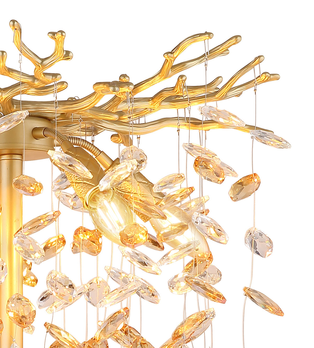 Lustre de pé moderno em cristal dourado com 5 luzes – imagem 2