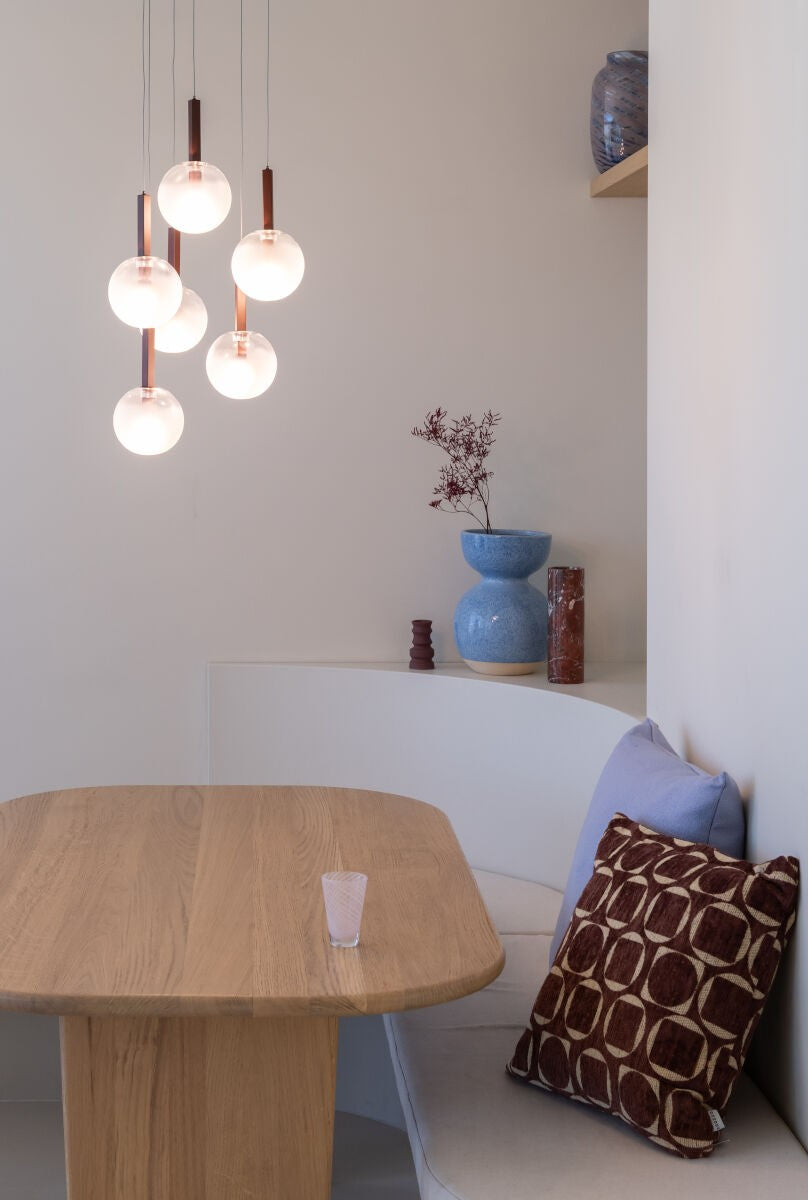 Bordeauxrode glazen hanglamp met bolkappen It's About RoMi Murano – afbeelding 5