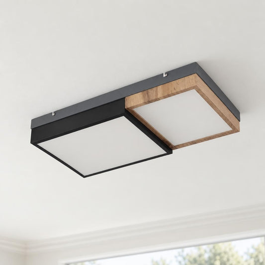 Vit modern plafondlampa Obolg GUNDI i metall – miljöbild
