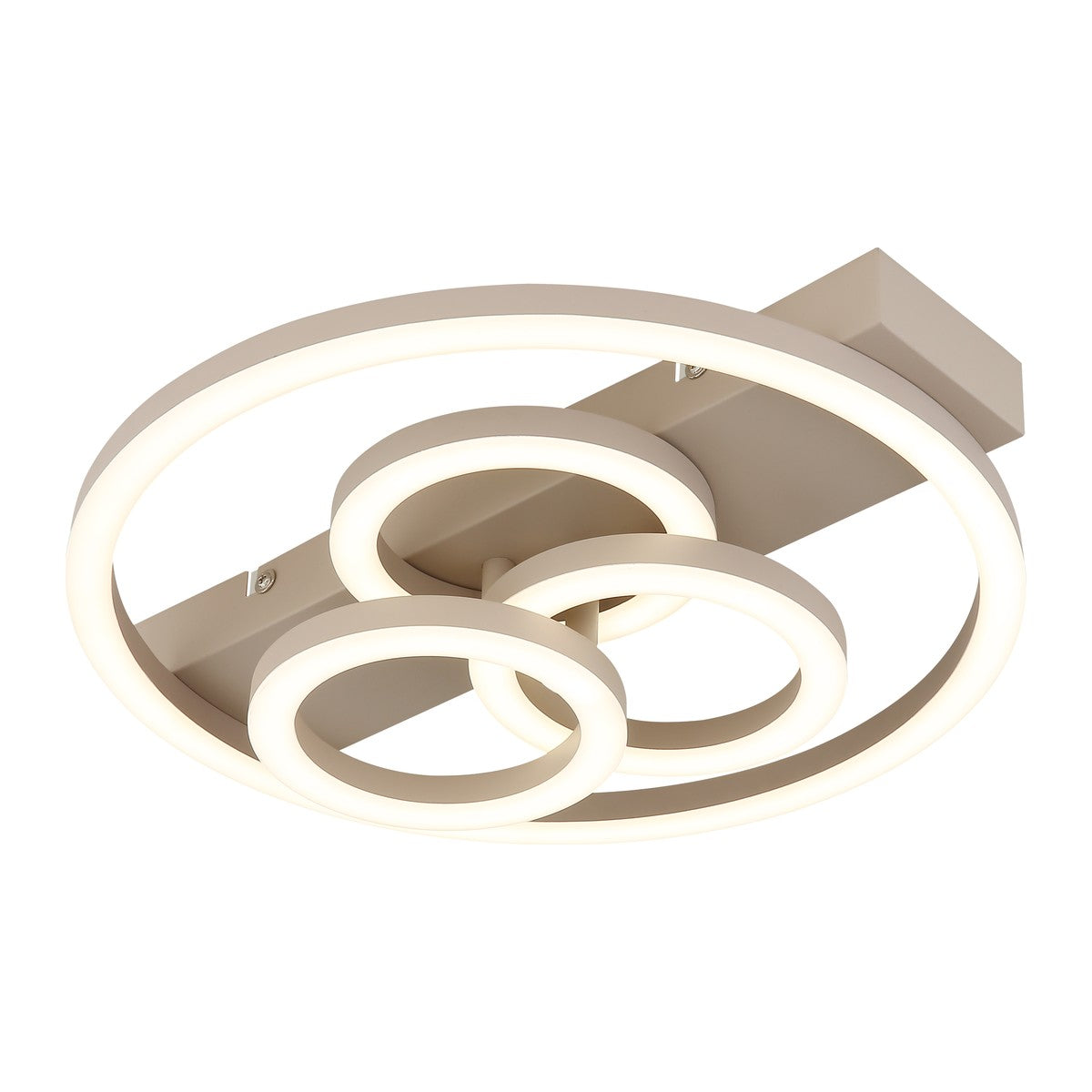 Luce a soffitto in metallo color sabbia con LED