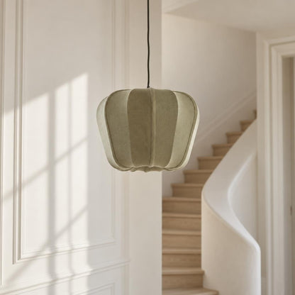 Olivgrön textilpendellampa Light & Living Zubedo – miljöbild