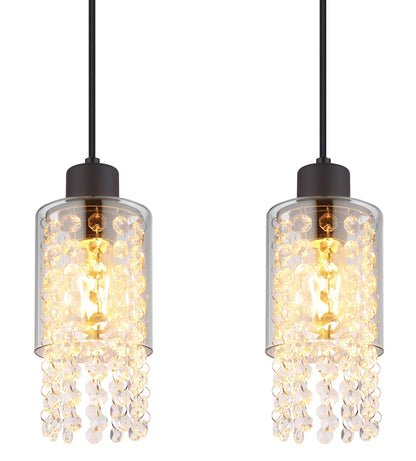 Lampadario elegante a 4 luci in vetro nero – immagine 3