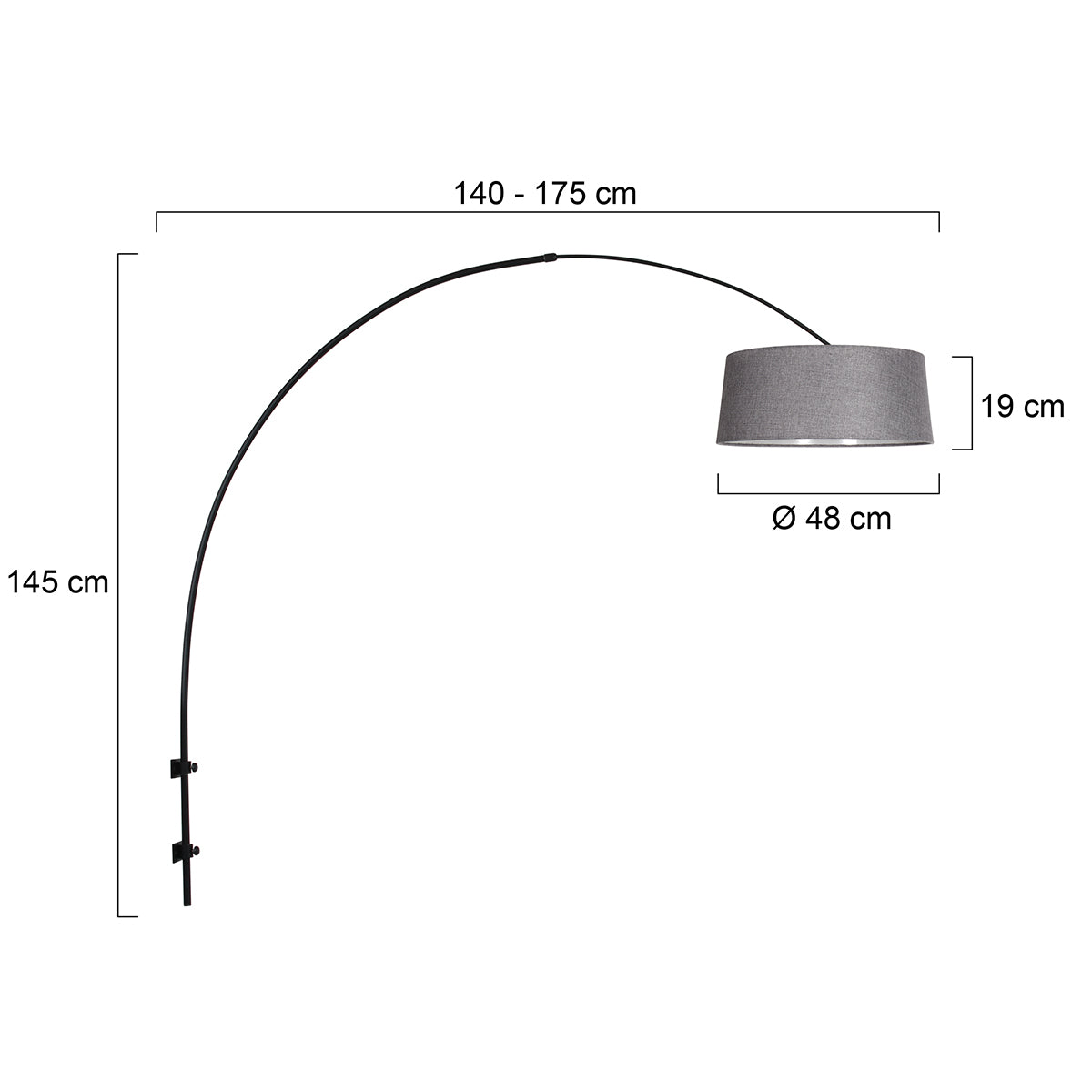 zwarte-boog-wandlamp-met-rustige-grijze-kap-steinhauer-sparkled-light-variant-image7