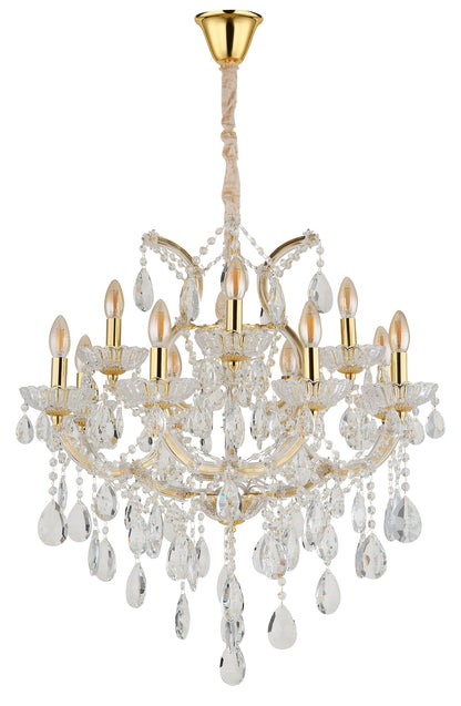 Grande candelabro de cristal dourado – imagem 1