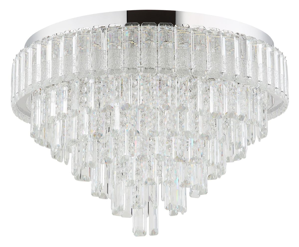Grande lâmpada de teto LED de cristal cromado – imagem 1