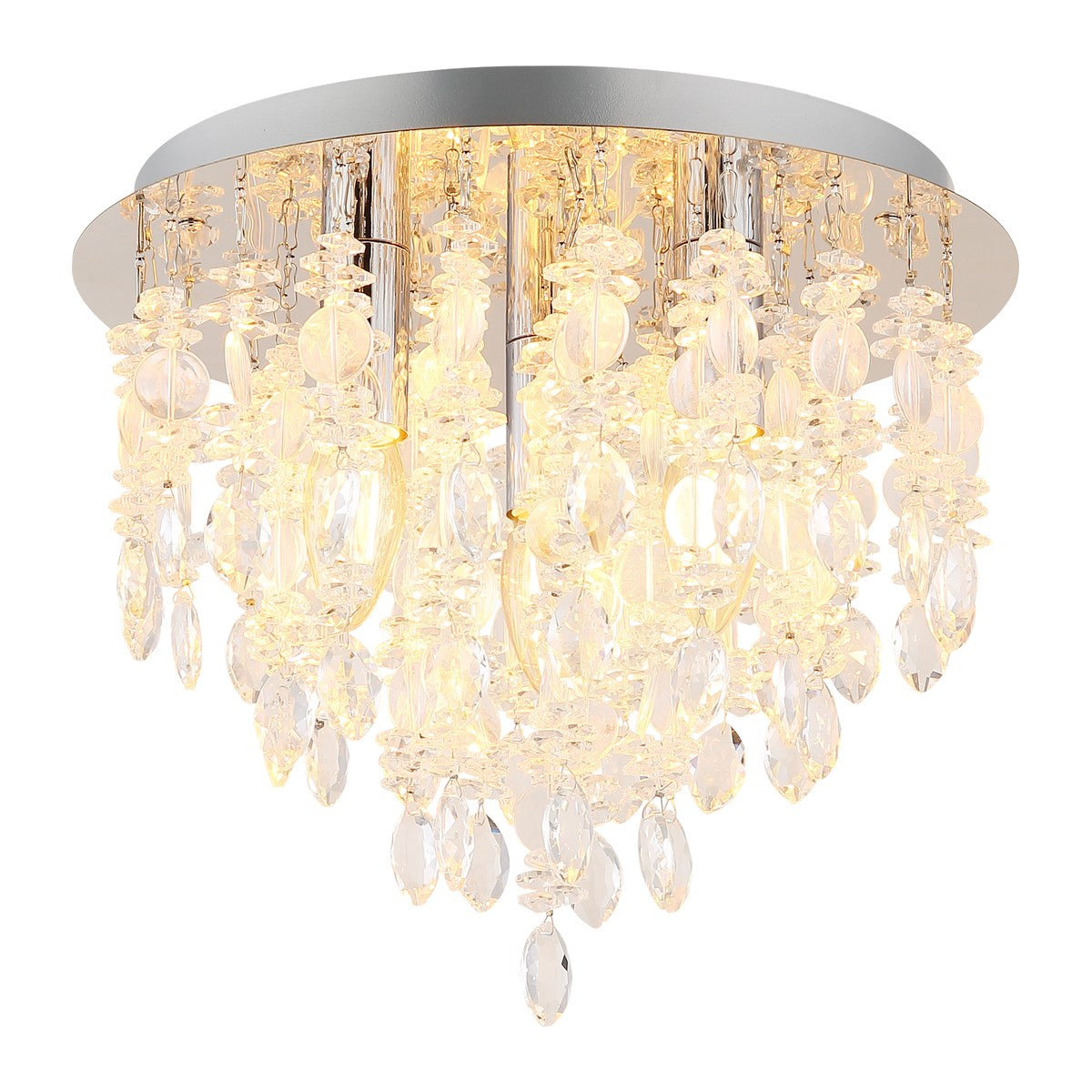 Lampada da soffitto a 3 luci in metallo cromato di lusso