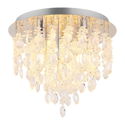 Lampada da soffitto a 3 luci in metallo cromato di lusso