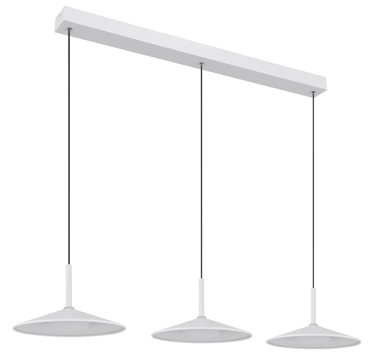 Luminária suspensa LED metálica branca de tamanho médio – imagem 1