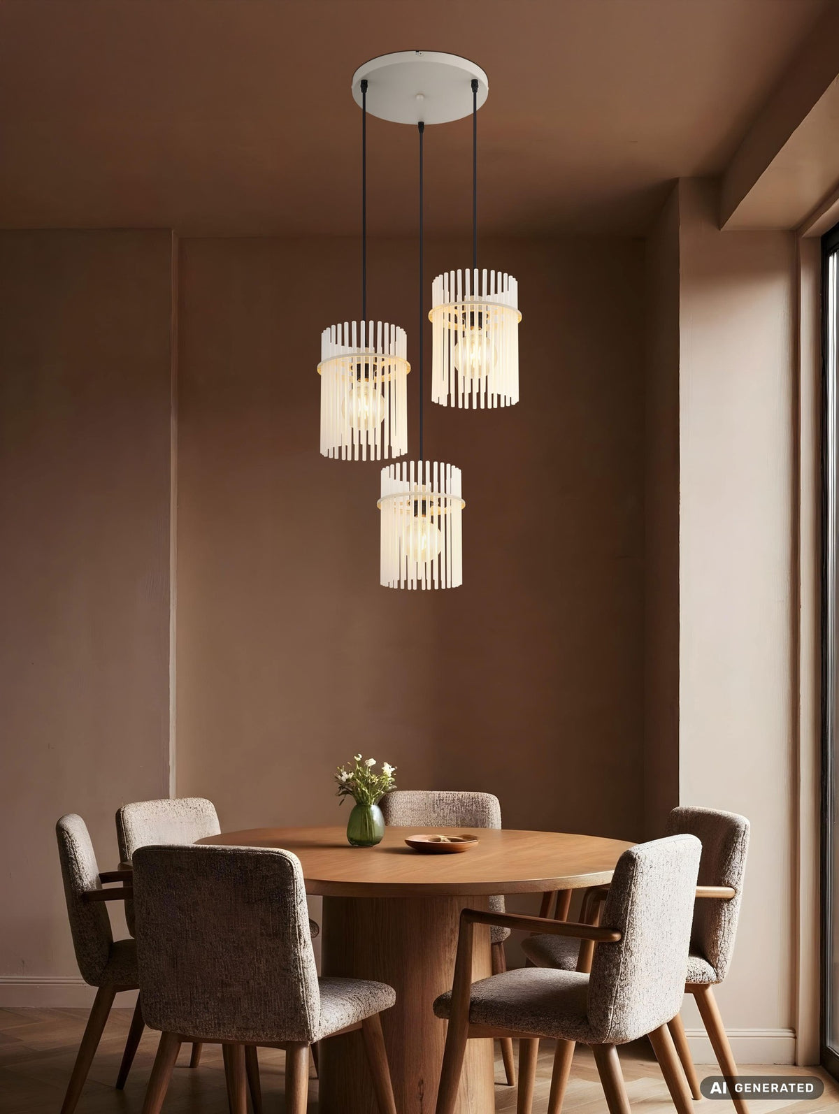 Pequeno candeeiro pendente de vidro areia com 3 luzes – imagem 6