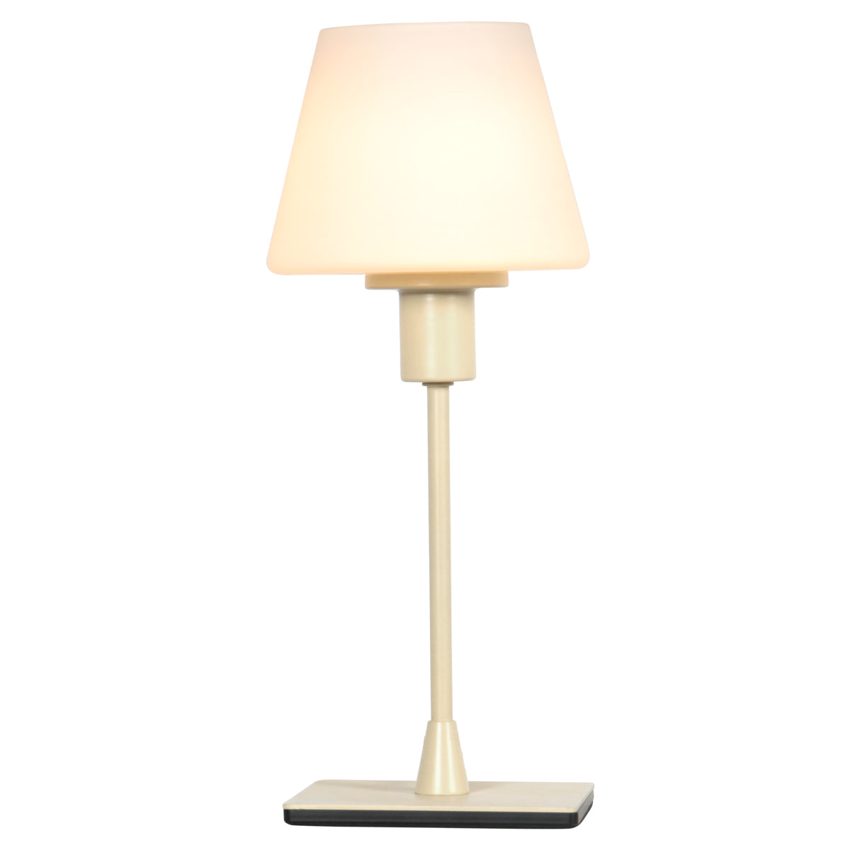 Krémová stolná lampa Ancilla s bielym sklom – obrázok 1