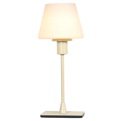 Krémová stolná lampa Ancilla s bielym sklom – obrázok 1