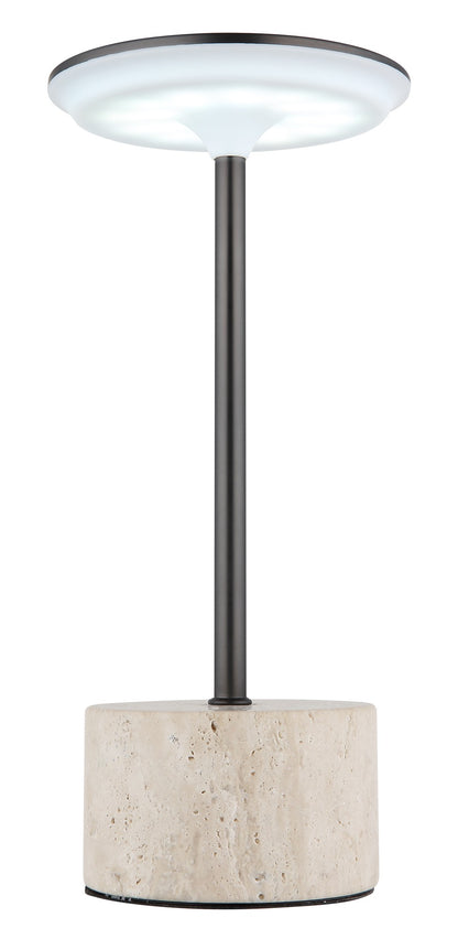 Lampada da tavolo LED in travertino grigio d'atmosfera – immagine 4