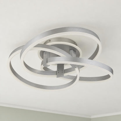 LED stropné svietidlo Obolg Herwig v oceľovej farbe – fotografia v interiéri