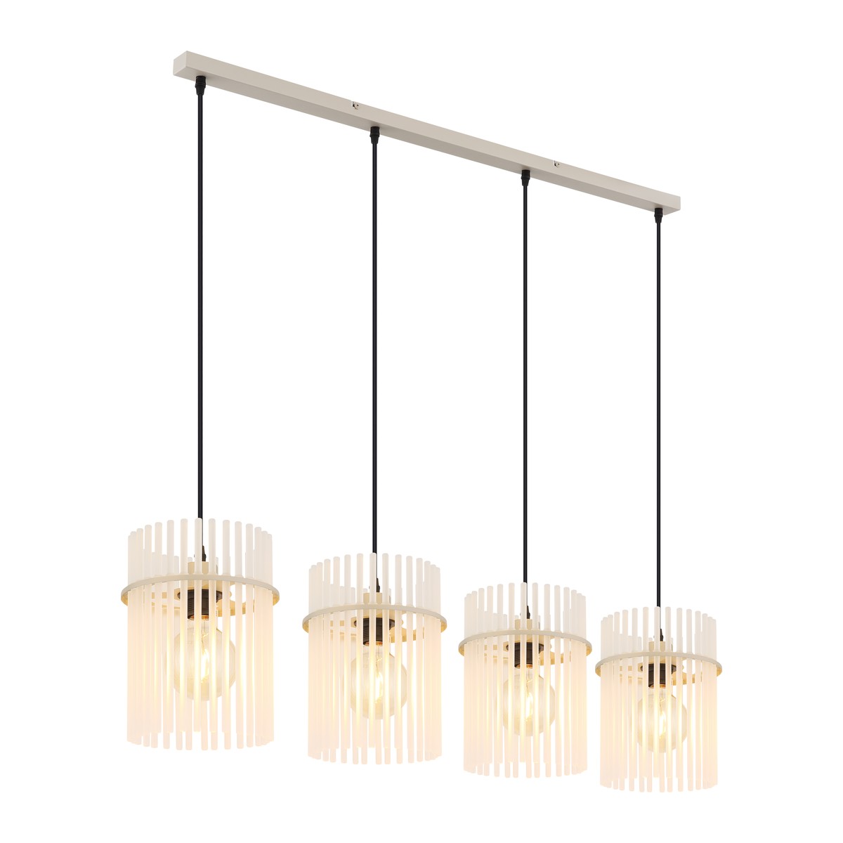Lampadario elegante in vetro color sabbia a 4 luci