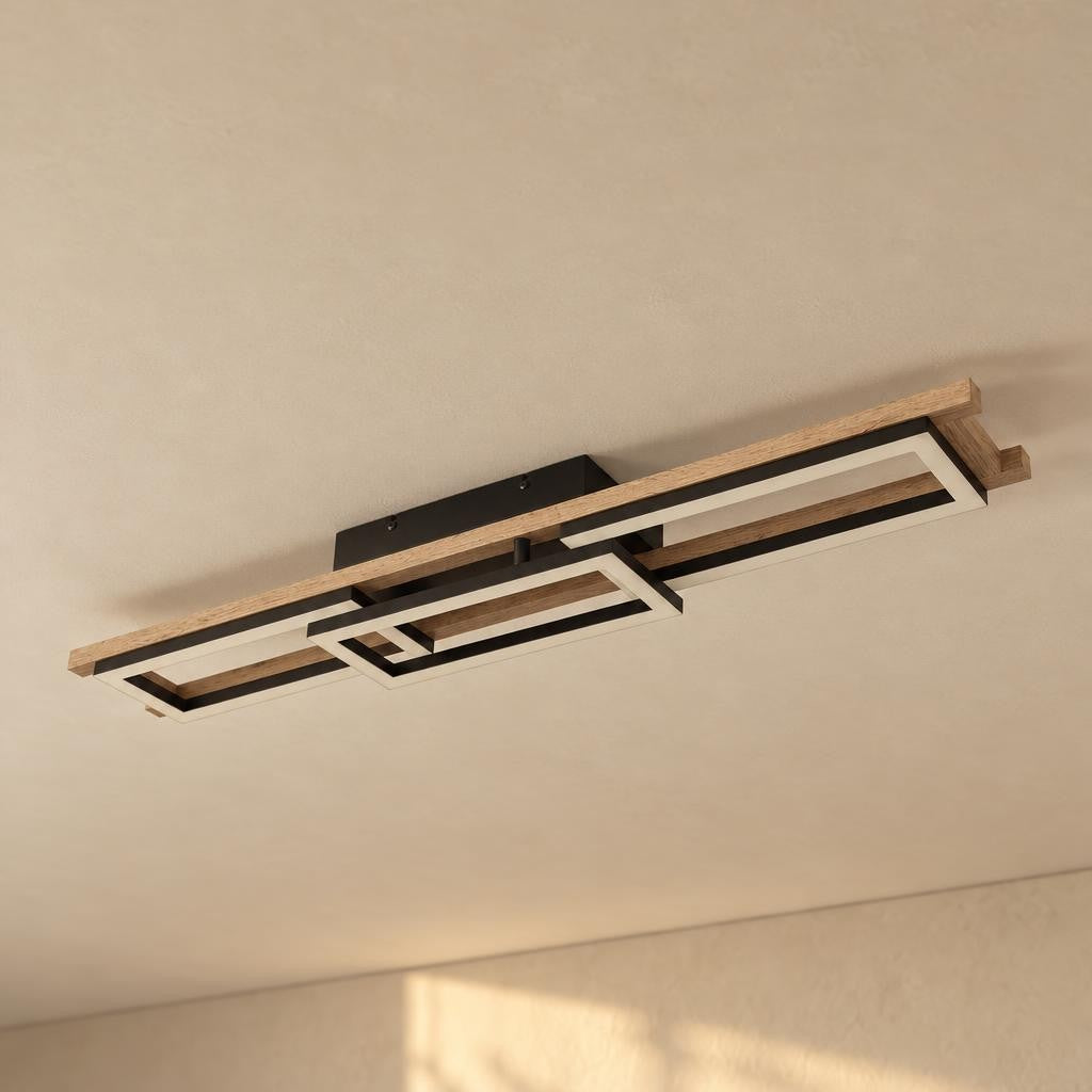Obolg Illa zwarte LED-plafondlamp – sfeerbeeld