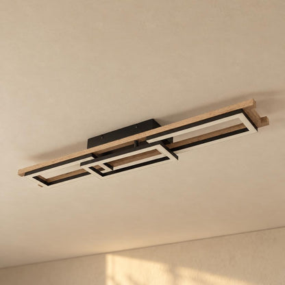 Obolg Illa zwarte LED-plafondlamp – sfeerbeeld