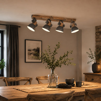 Industrialny spot sufitowy Gearwood Mexlite, 4-punktowy – zdjęcie 2