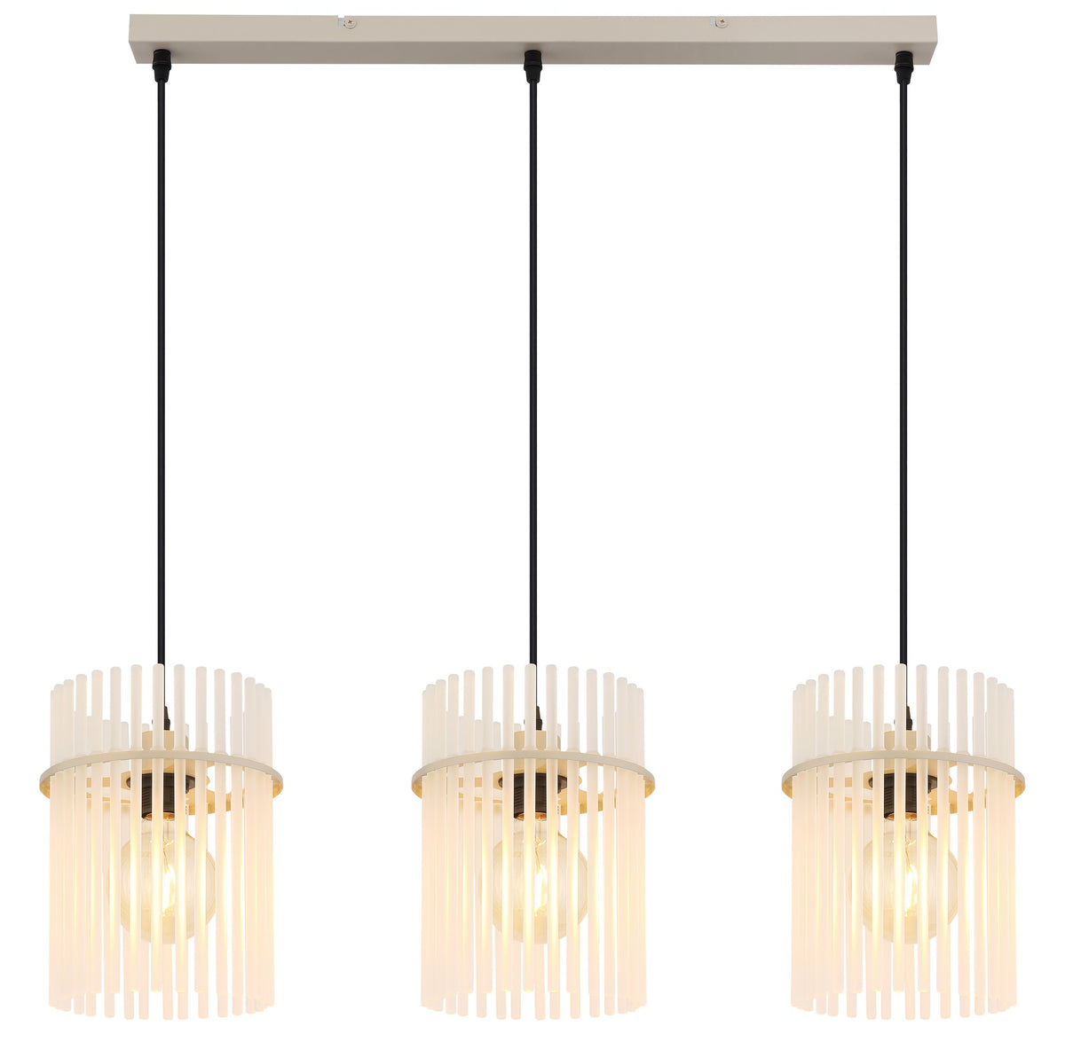Candelabru mare de sticlă de culoare nisipoasă cu 3 lumini – imaginea 2