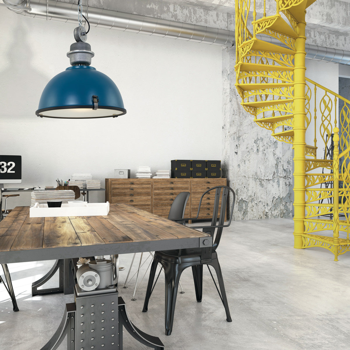 industriele-hanglamp-metaal-glas-petrol-koepelvorm-steinhauer-bikkel-variant-image2