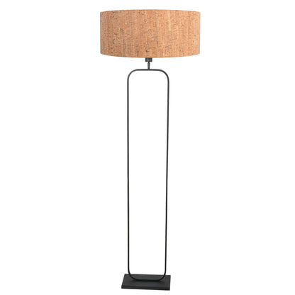zwarte-vloerlamp-met-beige-kurkstructuur-lampenkap-50-cm-steinhauer-stang-main-image